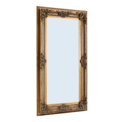 Wall Mounted Gold Wooden Framed Decorative Framed Mirror W 870mm x H 1730mm