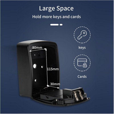 Wall Mounted Key Box, Bluetooth Lock Box With App Control, Ip65 Waterproof