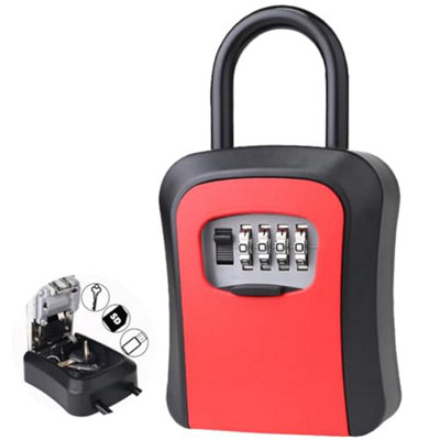 Wall Mounted Key Box With Handle - With 4 Digit Code, Robust Safe, Zinc ...