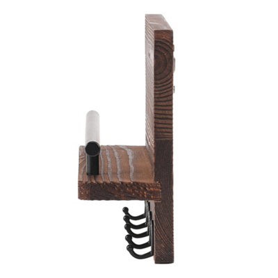 GASARÉ Cast Iron Key Holder Wall Mount - Tree Branch Design, 5 Hooks, 33.6x10.1 Cm, Brown