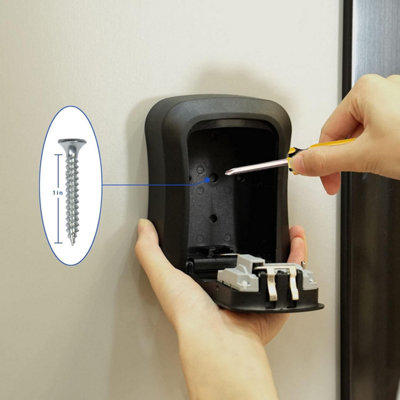 Wall Mounted Key Safe Box - Full Metal with Lock & Weatherproof ...