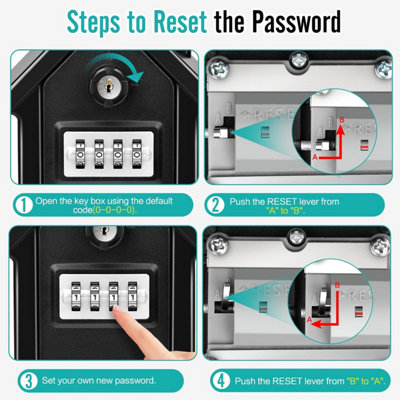 Wall Mounted Key Safe Box With Digital Code & Emergency Keys, Large Key ...