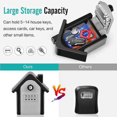 Wall Mounted Key Safe Box With Digital Code & Emergency Keys, Large Key ...