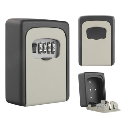 Wall Mounted Key Safe Combination Key Safe Outdoor Key Box with Push Button Wall Mount Key Lock Box Key Cabinet Key Safe Box
