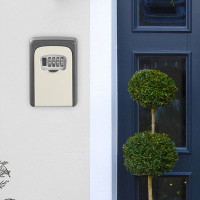 Wall Mounted Key Safe Combination Key Safe Outdoor Key Box with Push Button Wall Mount Key Lock Box Key Cabinet Key Safe Box