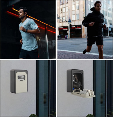 Wall Mounted Key Safe Combination Key Safe Outdoor Key Box with Push Button Wall Mount Key Lock Box Key Cabinet Key Safe Box