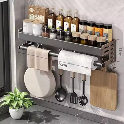 Wall Mounted Kitchen Spice Storage Rack Organizer