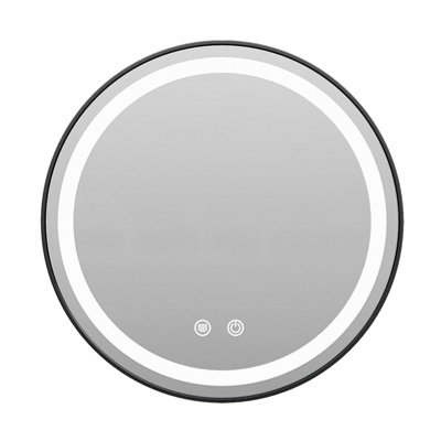 Wall-Mounted LED Bathroom Mirror with Demister & Adjustable Ring Light ...