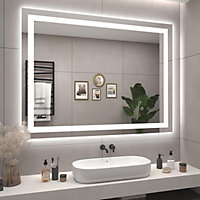 Wall Mounted LED Lighted Mirror, Dimmable Vanity Mirror - 50CM x 70CM