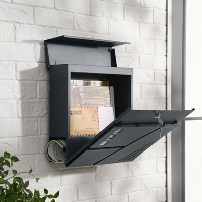 Wall-Mounted Letter Box with Viewing Window for Front Door with Lock ...