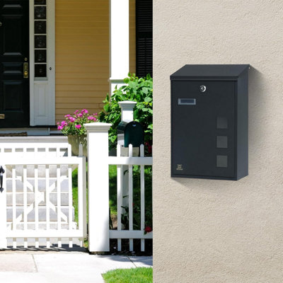 Wall Mounted Letterbox, Mailbox,Copper Lock Steel Post Box Modern ...