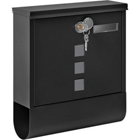 Wall Mounted Lockable Mailbox - Black