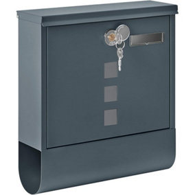 Wall Mounted Lockable Mailbox - Grey