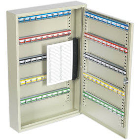 Wall Mounted Locking Key Cabinet Safe - 100 Key Capacity - 375 x 550 x 80mm