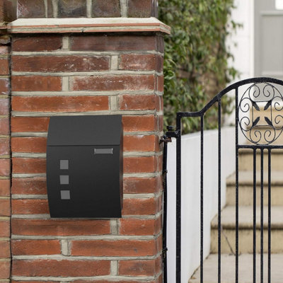 Wall Mounted Mailbox, Lockable Letter Box with Viewing Window ...