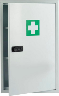 Wall Mounted Medical Cabinet First Aid Metal Box Mechanical Combination Lock