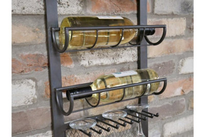 Wall-mounted Metal contemporary Wine Rack