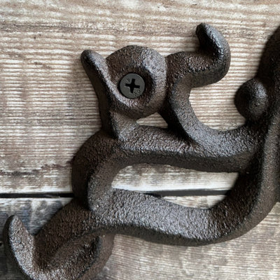 Wall Mounted Octopus Loo Roll Holder in Cast Iron (Set of 2) - 4
