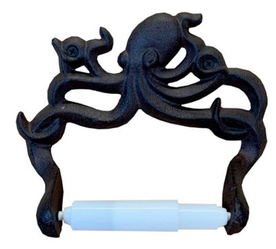 Wall Mounted Octopus Loo Roll Holder in Cast Iron (Set of 2) - 6
