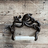 Wall Mounted Octopus Loo Roll Holder in Cast Iron