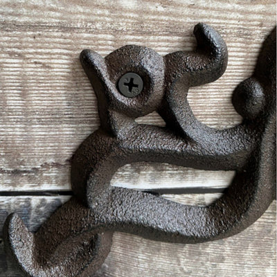 Wall Mounted Octopus Loo Roll Holder in Cast Iron - 4