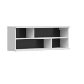 Wall-Mounted Open Cabinet Fixed Display Shelving Unit 100cm White / Black Assen