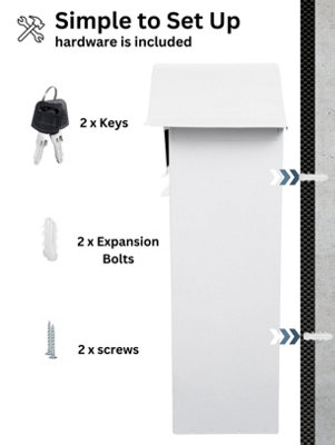 Wall Mounted Post Box Classic Design Large Letterbox Lockable 2 Keys ...