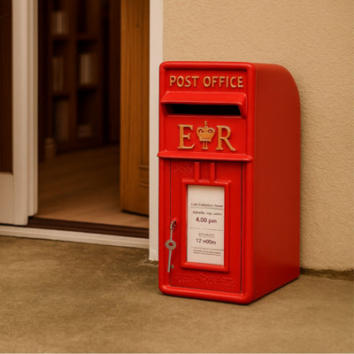 Wall Mounted Post Box Classic ER Large Letter Box Lockable With 2 Keys ...