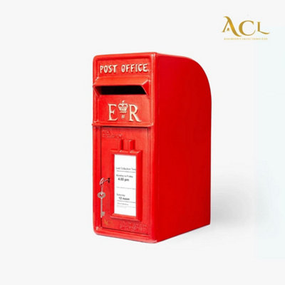 Wall Mounted Post Box Classic ER Large Letter Box Lockable With 2 Keys ...