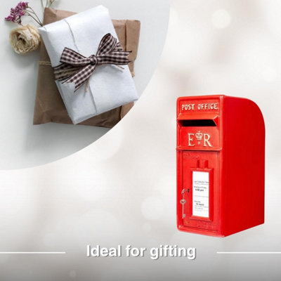 Wall Mounted Post Box Classic ER Large Letter Box Lockable With 2 Keys ...