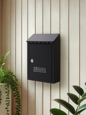 Wall Mounted Post Box, Galvanized Steel Lockable Mailbox with 2 Keys ...