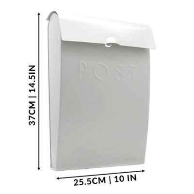 Wall Mounted Post Box in White - 7