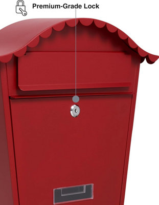 Wall Mounted Post Box, Lockable Mailbox with 2 Keys, Weatherproof ...