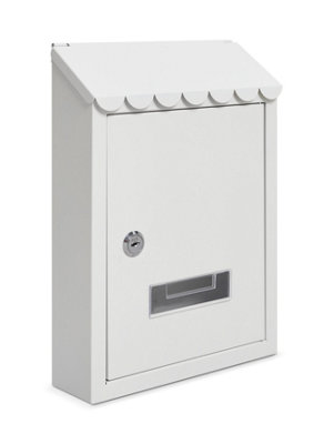 Wall Mounted Post Box, Steel Lockable Mailbox with 2 Keys, Weatherproof ...