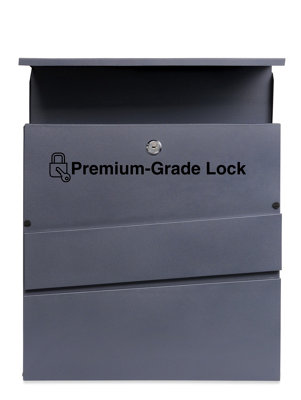 Wall Mounted Post Box with Newspaper Holder, Lockable Letterbox with 2 ...