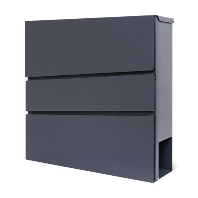 Wall Mounted Post Box with Newspaper Holder, Lockable Letterbox with 2 ...