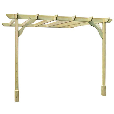Wall Mounted Premium Pergola - Wood - L180 x W360 x H270 cm - Light ...