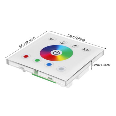 Wall-Mounted RGBW LED Touch Panel Dimmer Switch for Colorful LED Strip ...