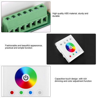 Wall-Mounted RGBW LED Touch Panel Dimmer Switch for Colorful LED Strip ...