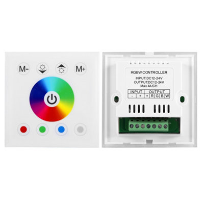 Wall-Mounted RGBW LED Touch Panel Dimmer Switch for Colorful LED Strip ...