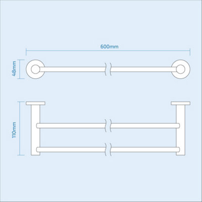 Wall Mounted Round Double Towel Bar Chrome