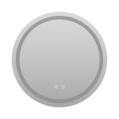 Wall Mounted Round LED Bathroom Mirror 60cm Dia Mirror White Colour Light