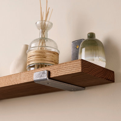 Wall Mounted Shelves - Set of two Walnut Shelves with Inverted