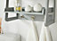 Wall Mounted Shelves with Chrome Hooks in Grey