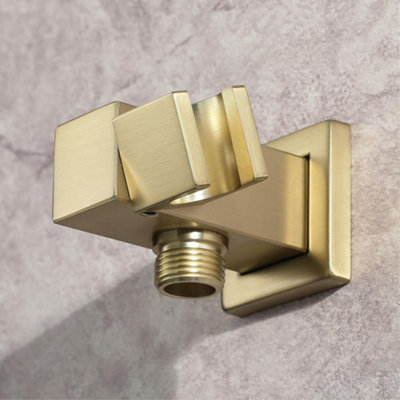 Wall mounted shower head bracket for bathrooms, featuring a 360 degree ...