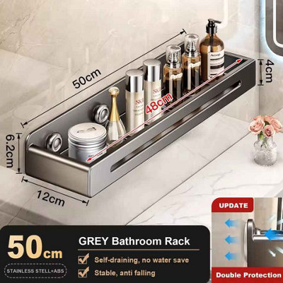 Wall Mounted Shower Storage Rack Stainless Steel Bathroom Shampoo Shelf ...