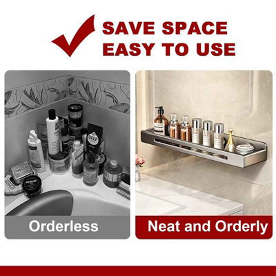 Wall Mounted Shower Storage Rack Stainless Steel Bathroom Shampoo Shelf ...