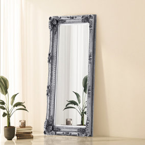 Wall Mounted Silver Wooden Framed Decorative Framed Mirror W 870mm x H 1730mm