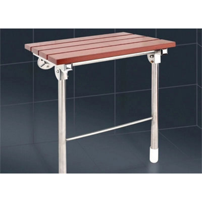 Wall Mounted Solid Wood Folding Shower Seat Wooden Bathroom Mobility Aid MEW