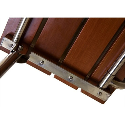 Wall Mounted Solid Wood Folding Shower Seat Wooden Bathroom Mobility Aid MEW